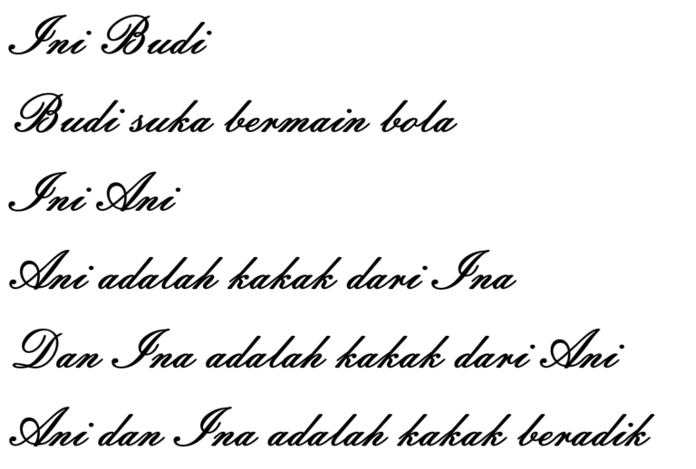 Tulisan Tegak Bersambung
