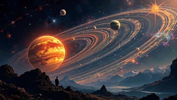 A breathtaking cosmic masterpiece where vibrant…
