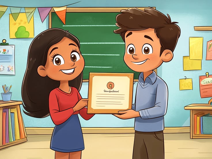 Award Ceremony in Elementary School Classroom