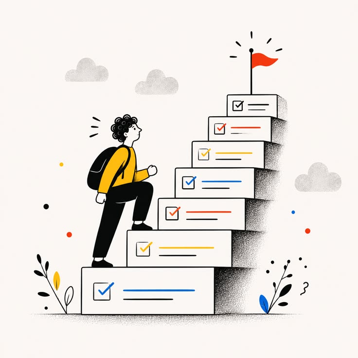 Climbing Tasks Concept Illustration