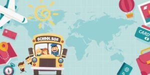 Gembira sekolah musim paparan bahan latar belakang