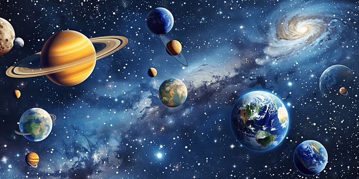 Planets And Stars In Deep Space The Vastness Of Cosmic View Photo And Picture For Free Download Pngtree