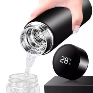 SK 1pcs LED tumbler 500ml fashion smart thermos LED display vacuum Anti scalding thermos bottle