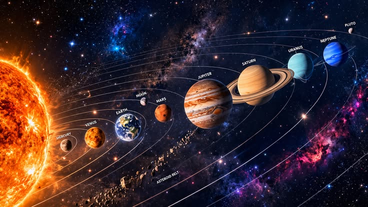 Solar system in the universe