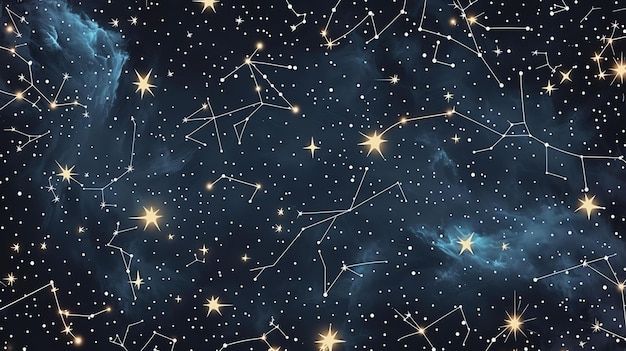 This is a beautiful image of a starry night sky the stars are bright and colorful and the background is a deep blue Premium AI generated image