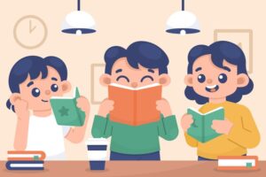 Children reading books