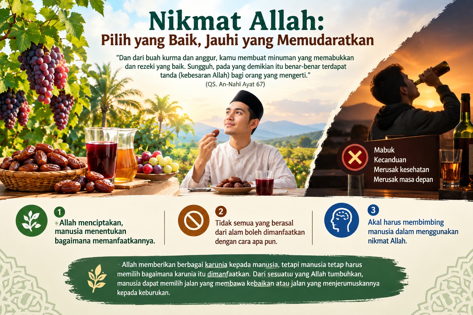 Nikmat Allah Choose Good, Avoid Harm